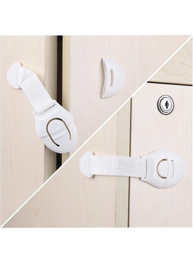 10 - Pieces Baby Safety Lock Latches Door Cupboard Cabinet Fridge Drawer - White - Image 5